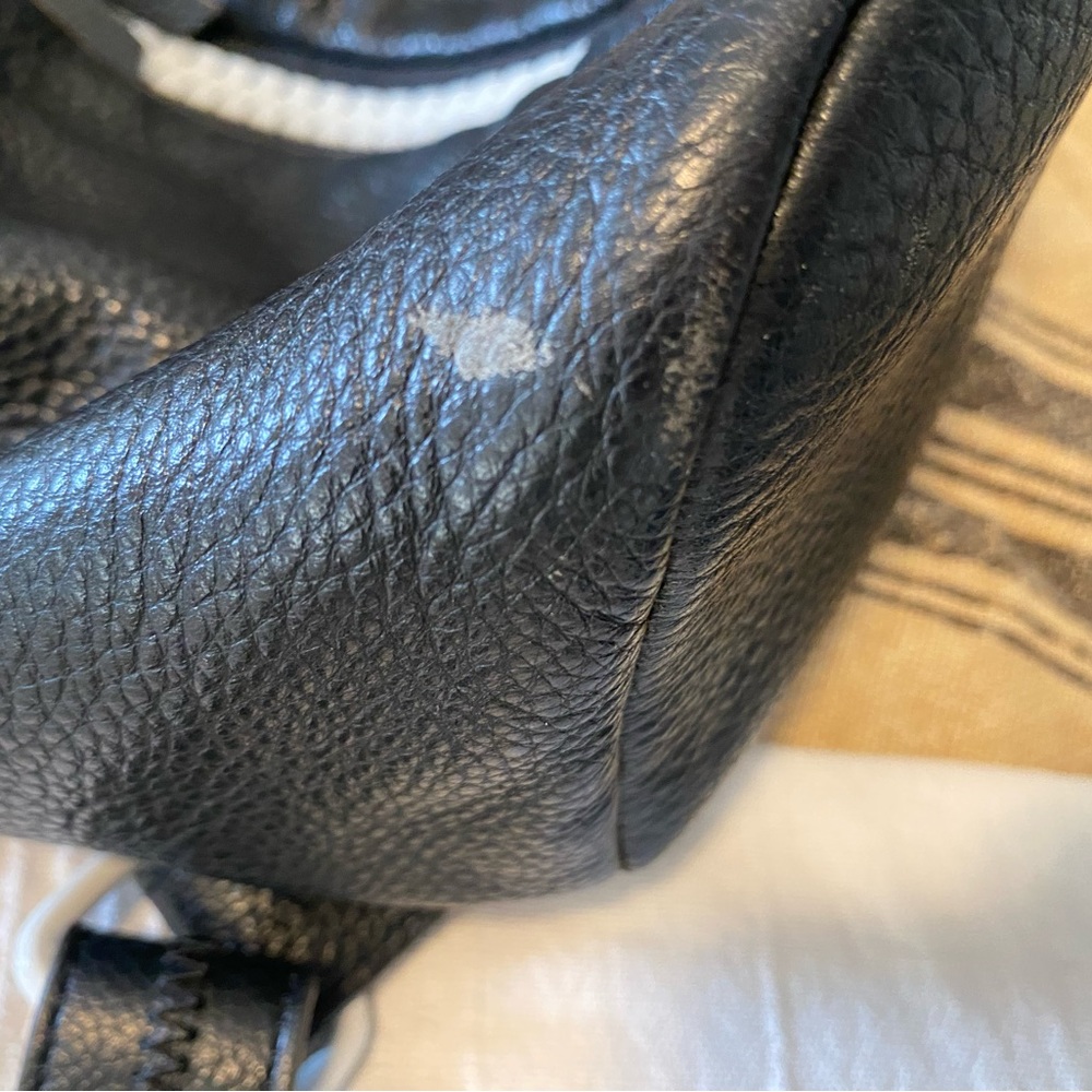 Aimee Kestenberg Black Leather Bag with White Zipper - Picture 4 of 7